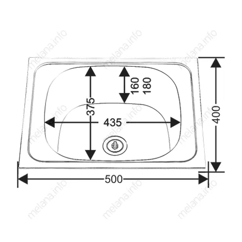 Мойка 5040 MELANA 0,4/160 накладная, изображение 2