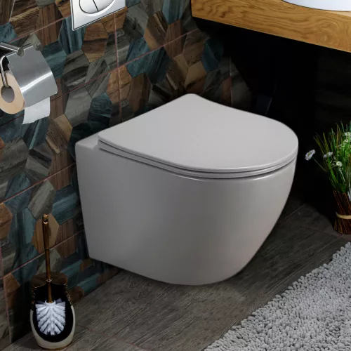 Унитаз подвесной безободковый MELANA MLN-310303MG серый, Выбрать цвет: серый