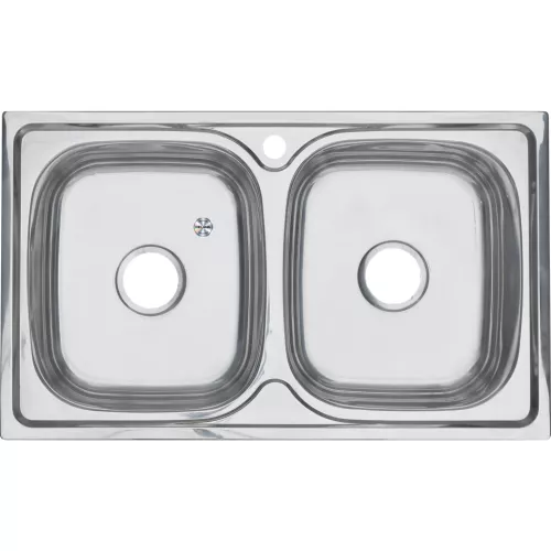 Мойка 8148S MELANA 0,6/180 2-я чаша врезная  с сифоном, изображение 2