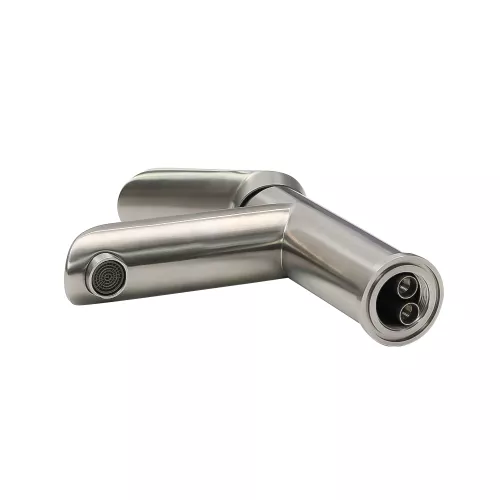 Смеситель д/ум MELANA-610601 Paola Hi-tech нерж.сталь, однорычажный, сатин, литой излив, изображение 4