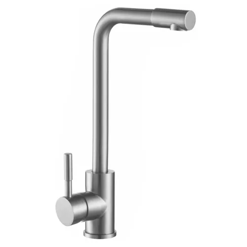 Смеситель д/кухни MELANA-F8107 нерж.сталь, однорычажный, сатин, высокий излив, изображение 3