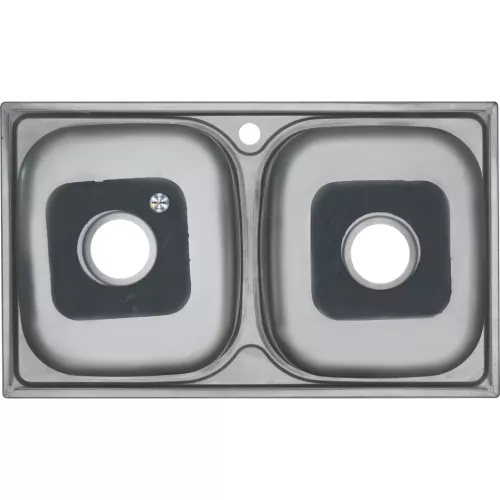 Мойка 8148S MELANA 0,6/180 2-я чаша врезная  с сифоном, изображение 3