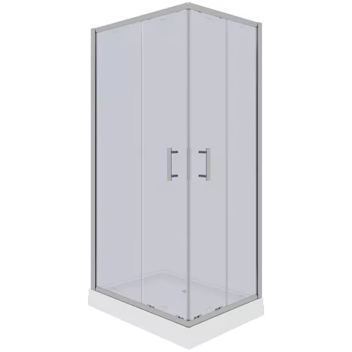 Душевой уголок Quadro QZ71S/QZ81S PARLY с поддоном, тонированное, Цвет стекла: тонированное, Цвет профиля: Хром, Выбрать размер: 100х70, изображение 4