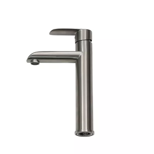 Смеситель д/ум MELANA-610602 Paola Hi-tech нерж.сталь, однорычажный, сатин, литой излив, изображение 3