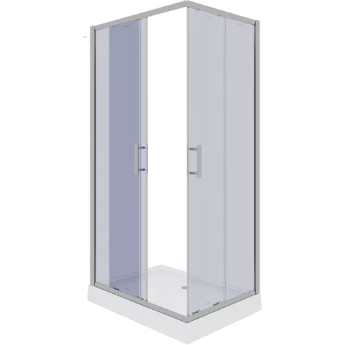 Душевой уголок Quadro QZ71S/QZ81S PARLY с поддоном, тонированное, Цвет стекла: тонированное, Цвет профиля: Хром, Выбрать размер: 100х70, изображение 5