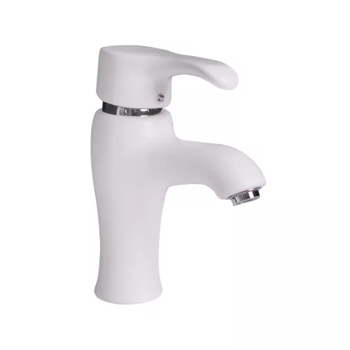 Смеситель д/ум MLN-F-002-M керамический, однорычажный, белый матовый, Выбрать цвет: Белый