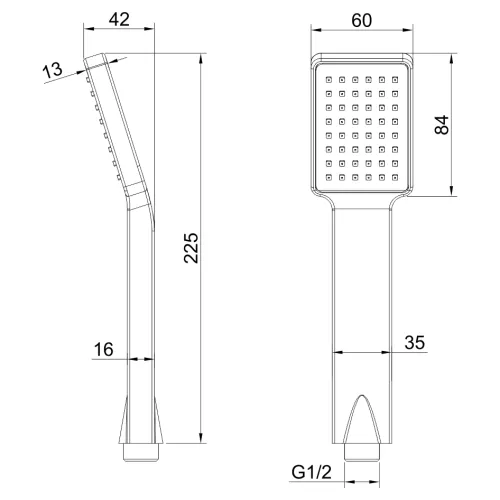 Лейка для душа из нерж.стали MELANA-610189 Tondo квадратная пластик, изображение 2