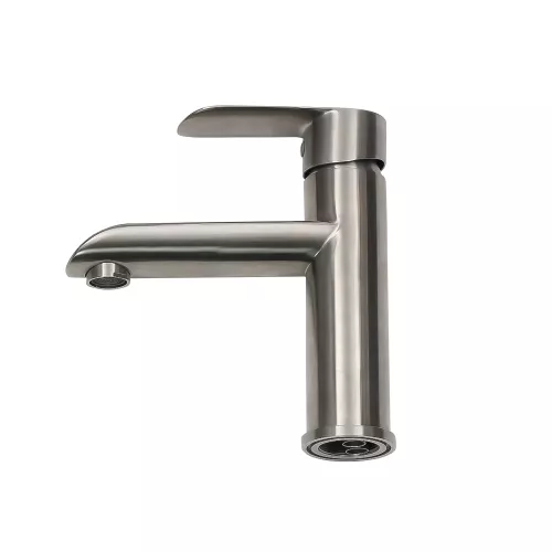 Смеситель д/ум MELANA-610601 Paola Hi-tech нерж.сталь, однорычажный, сатин, литой излив, изображение 3