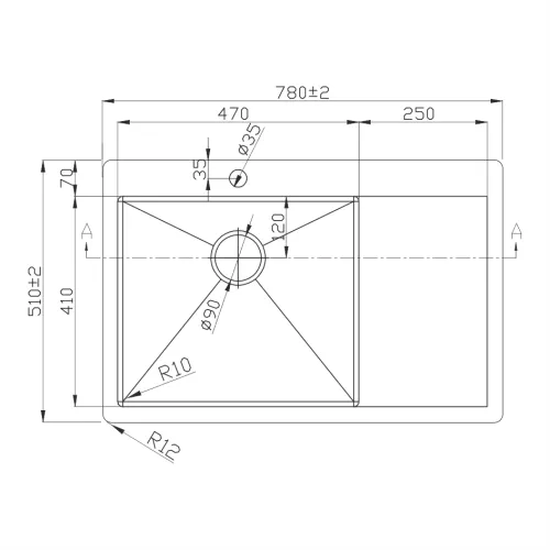 Мойка D7851H-L MELANA ProfLine 3,0/220 САТИН врезная  левая, Выбрать цвет: Сатин, Ориентация: левая, изображение 2
