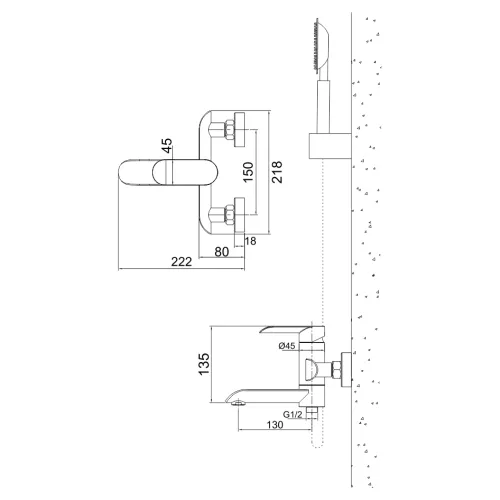 Смеситель д/ванны MELANA-610604 Paola Hi-tech нерж.сталь,сатин, изображение 3