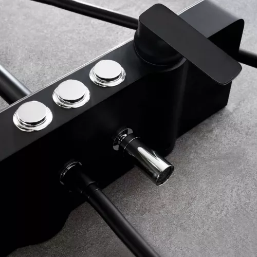 Душевая система MELANA-610501B MALE нерж.сталь, с тропическим душем, лейкой, изображение 2