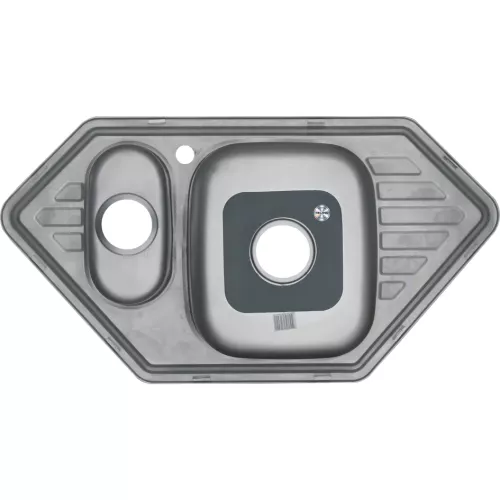 Мойка 9550C MELANA 0,8/180 1,5-я чаша врезная  с сифоном, изображение 3