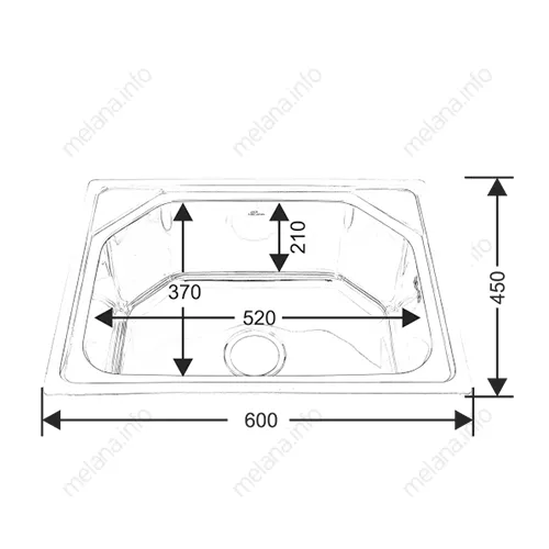 Мойка 6045 MELANA 0,8/210 врезная  с сифоном, изображение 5