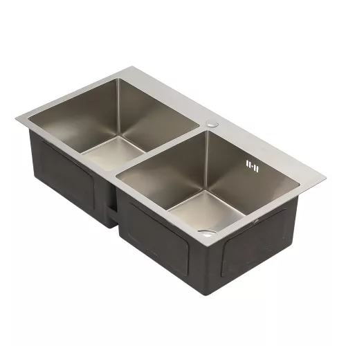 Мойка DS8045H MELANA ProfLine 3,0/220 САТИН 2-я чаша, врезная, изображение 3