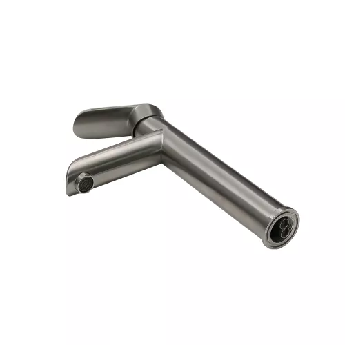 Смеситель д/ум MELANA-610602 Paola Hi-tech нерж.сталь, однорычажный, сатин, литой излив, изображение 4