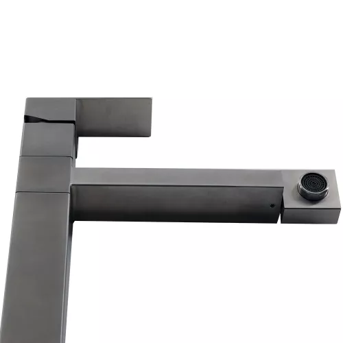 Смеситель д/кухни MELANA-610203 Cubo нерж.сталь, однорычажный, сатин, литой излив, изображение 5