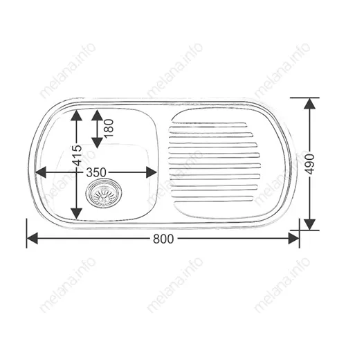 MELANA 142 мойка MLN 8049  вр.универ 0,6/160, изображение 2