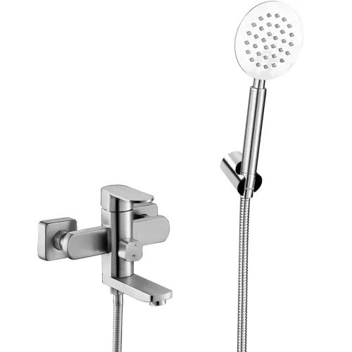 Смеситель д/ванны MELANA-610305 Stello нерж.сталь, однорычажный, сатин, литой излив, изображение 3