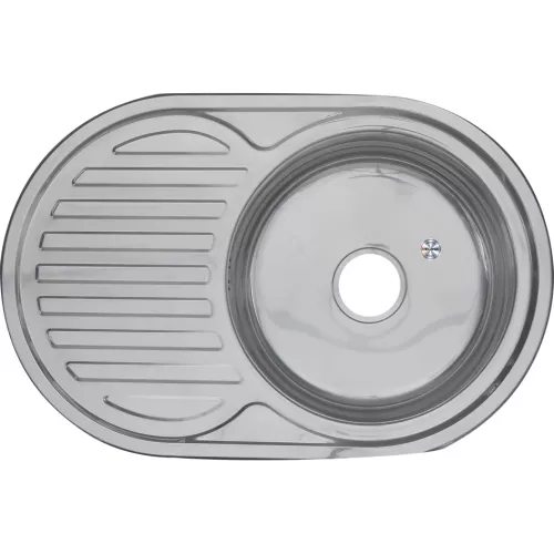 Мойка 7750 U MELANA 0,6/0,8/180 врезная  с сифоном, Внешний вид: толщина 0,6, изображение 2