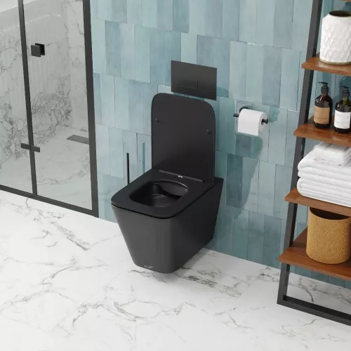 Унитаз Ceruttispa  MAIELLA Aria MB CT9163 подвесной безободковый черный матовый, Выбрать цвет: Черный матовый, изображение 2