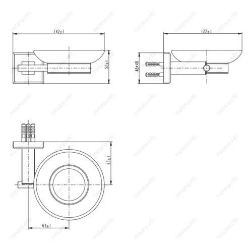Мыльница стеклянная MELANA сатин хром MLN-862010-1, изображение 2