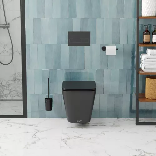 Унитаз Ceruttispa  MAIELLA Aria MB CT9163 подвесной безободковый черный матовый, Выбрать цвет: Черный матовый