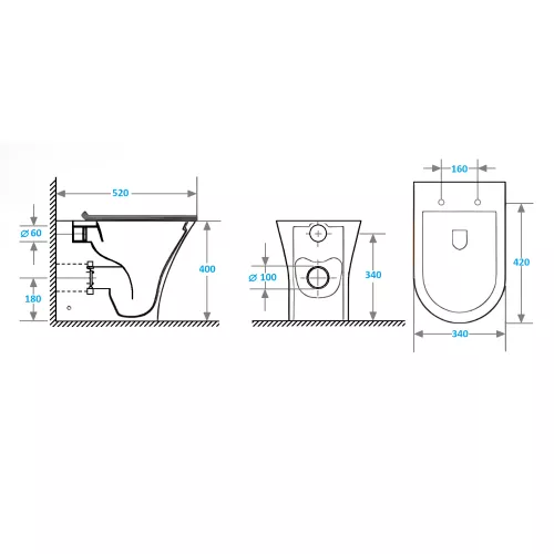 Унитаз Ceruttispa CT7842 BERNINA F приставной безободковый, изображение 6