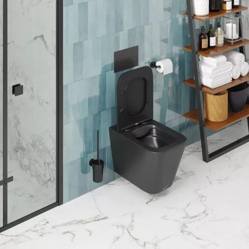 Унитаз Ceruttispa  MAIELLA Aria MB CT9163 подвесной безободковый черный матовый, Выбрать цвет: Черный матовый, изображение 3