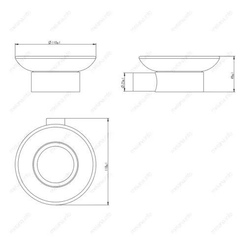 Мыльница стеклянная MELANA сатин хром MLN-865010-1, изображение 2