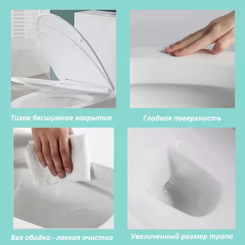 Унитаз Ceruttispa  SELLA GW CT9864 напольный безободковый белый, Выбрать цвет: Белый, изображение 9