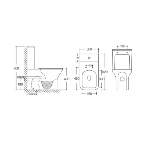 Унитаз Ceruttispa CT10093  ELLEROS напольный безободковый, изображение 7