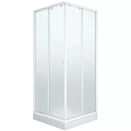 Душевой  уголок ZFQ81 PARLY с поддоном (80х80х195), Цвет стекла: матовое, Цвет профиля: Белый, Выбрать размер: 80х80, изображение 4