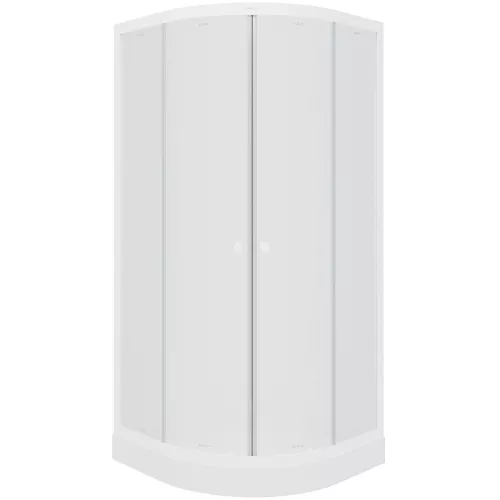 Душевой  уголок ZF81  PARLY с поддоном, Цвет стекла: матовое, Высота поддона: Низкий, Цвет профиля: Белый, Выбрать размер: 80х80, изображение 4