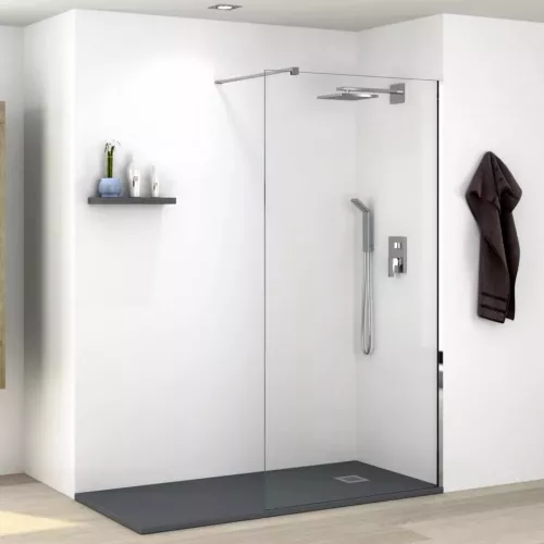 Душевая перегородка T100 PARLY, Цвет стекла: прозрачное, Цвет профиля: Хром, Выбрать размер: 100