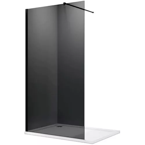 Душевая перегородка PARLY  T100G, Цвет стекла: тонированное, Цвет профиля: Черный, Выбрать размер: 100, изображение 3