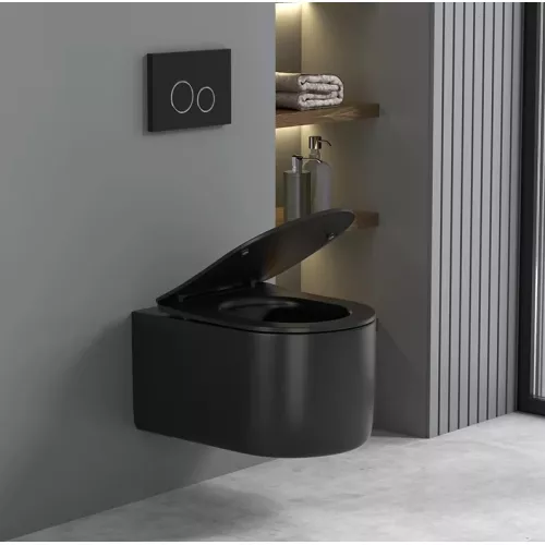 Унитаз Ceruttispa TANARO Aria MB CT9238 подвесной безободковый черный матовый, изображение 2