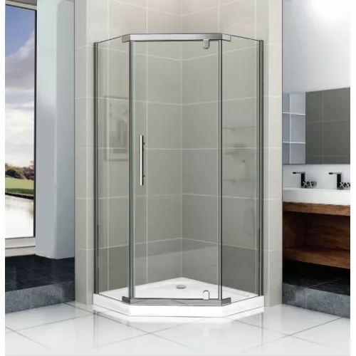 Душевой  уголок ZPE911TE  PARLY с поддоном, Цвет стекла: прозрачное, Цвет профиля: Хром, Выбрать размер: 90х90