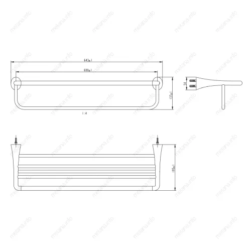 Полка для полотенец MELANA AISI201+цинк сатин MLN-803003, изображение 2