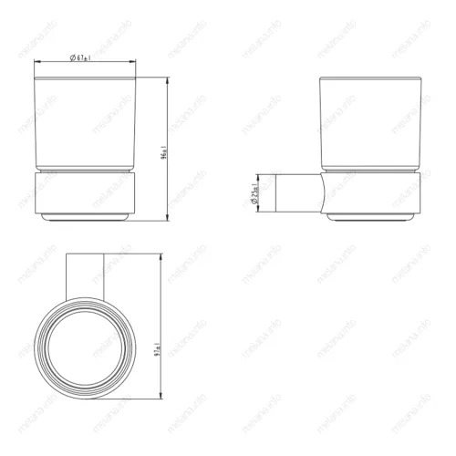 Стакан подвесной MELANA сатин хром MLN-865010, изображение 2
