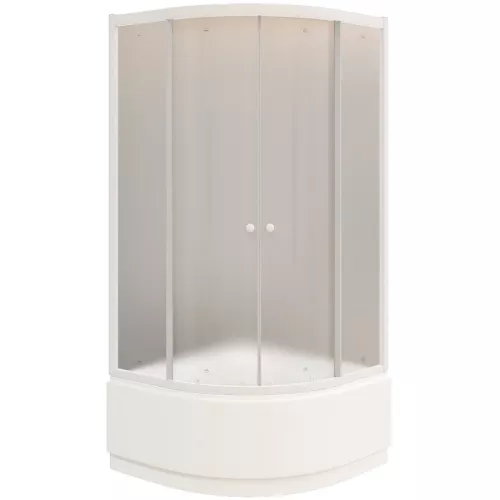 Душевой уголок ZF90 PARLY с поддоном, Цвет стекла: матовое, Высота поддона: Высокий, Цвет профиля: Белый, Выбрать размер: 90х90, изображение 5