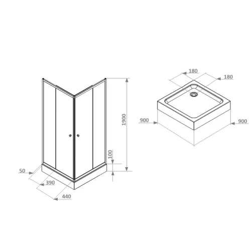 Душевой  уголок ZEQ911B  PARLY с поддоном, изображение 4