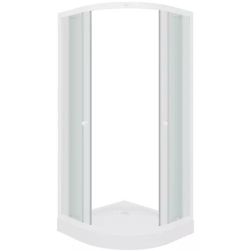 Душевой  уголок ZF81  PARLY с поддоном, Цвет стекла: матовое, Высота поддона: Низкий, Цвет профиля: Белый, Выбрать размер: 80х80, изображение 5