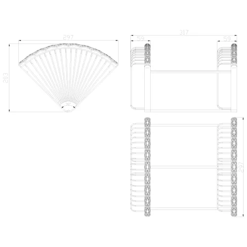 Полка угловая 2-х ярусная  Lemark JASMINE 240х240х365 мм, Выбрать цвет: Черная бронза, изображение 2