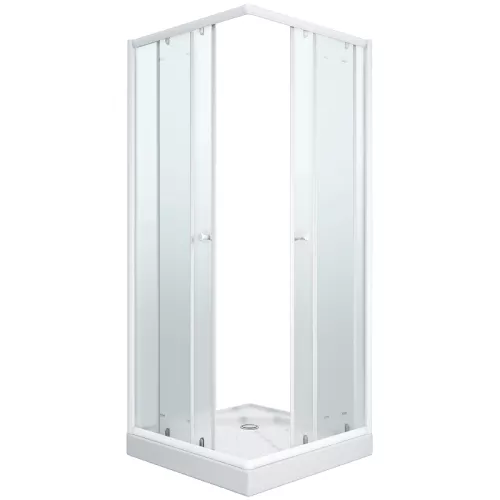 Душевой  уголок ZFQ81 PARLY с поддоном (80х80х195), Цвет стекла: матовое, Цвет профиля: Белый, Выбрать размер: 80х80, изображение 5