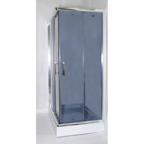 Душевой  уголок ZQ121G PARLY с поддоном, Цвет стекла: тонированное, Цвет профиля: Хром, Выбрать размер: 120х80, изображение 2