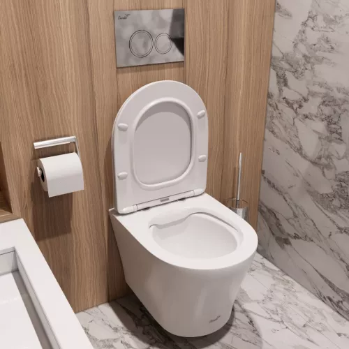 Унитаз Ceruttispa ADIGE Aria MW CT9245 подвесной безободковый белый матовый, изображение 3