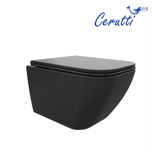 УнитазCeruttispa  MIMI Aria MB CT8920 подвесной безободковый черный матовый, изображение 4