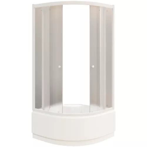 Душевой уголок ZF90 PARLY с поддоном, Цвет стекла: матовое, Высота поддона: Высокий, Цвет профиля: Белый, Выбрать размер: 90х90, изображение 6