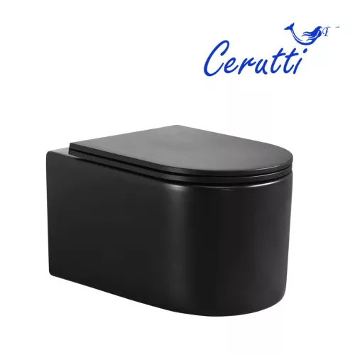 Унитаз Ceruttispa TANARO Aria MB CT9238 подвесной безободковый черный матовый, изображение 4
