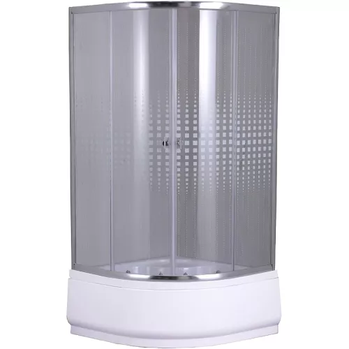 Душевой  уголок Z9011PARLY с поддоном, Цвет стекла: с рисунком, Высота поддона: Высокий, Цвет профиля: Хром, Выбрать размер: 90х90, изображение 2